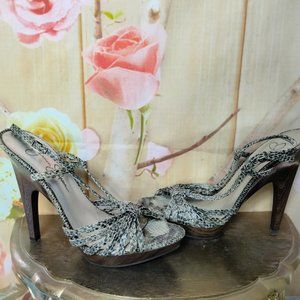 Jessica Simpson Saturday Snake Print Leather Sandals 6-6.5